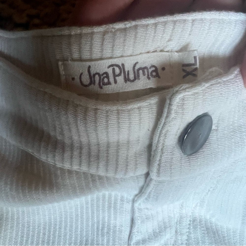 High Rise Una Pluma Cream Corduroy Pants - S, L, & XL - Picture 5 of 5